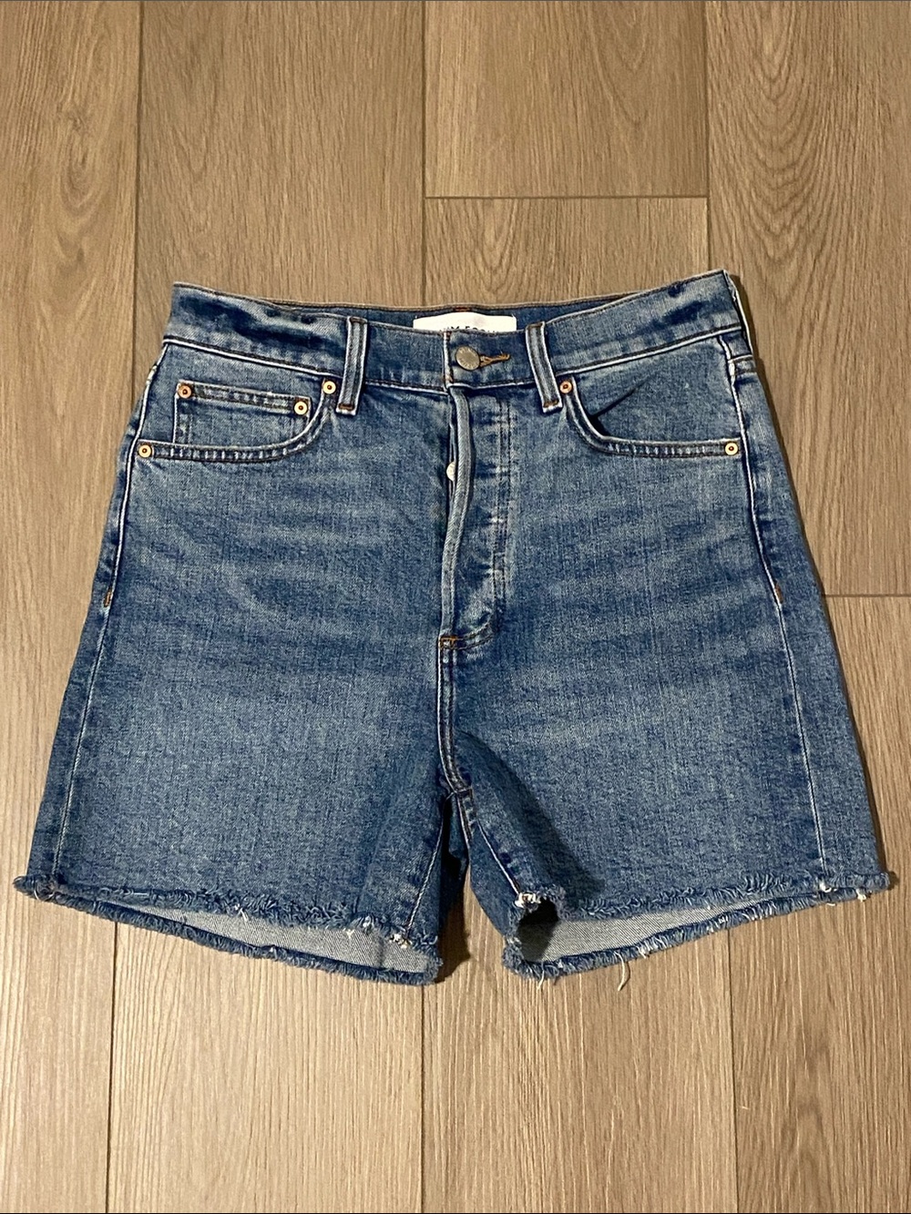 Denim Forum The '50s Arlo Hi Mid-Thigh Denim Short - Picture 5 of 14
